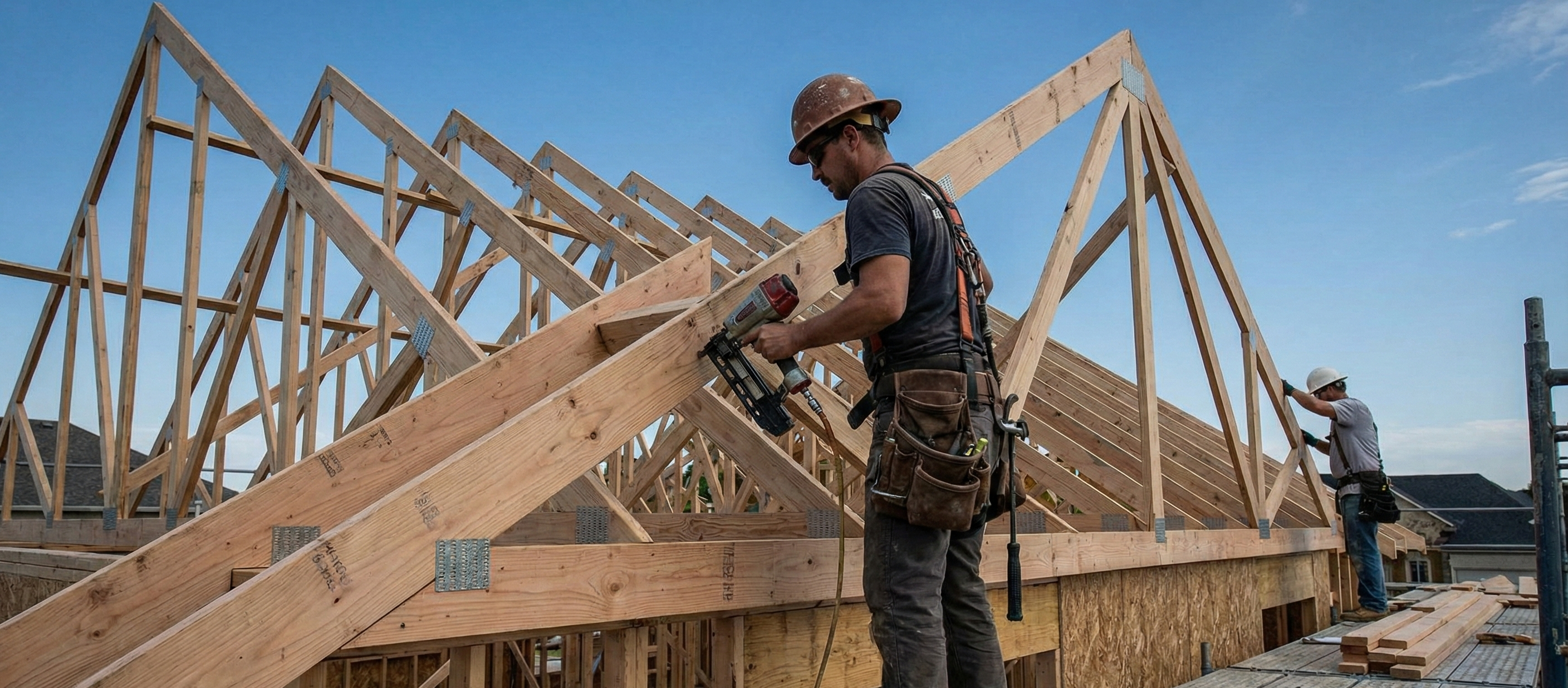 Montering af tagkonstruktion