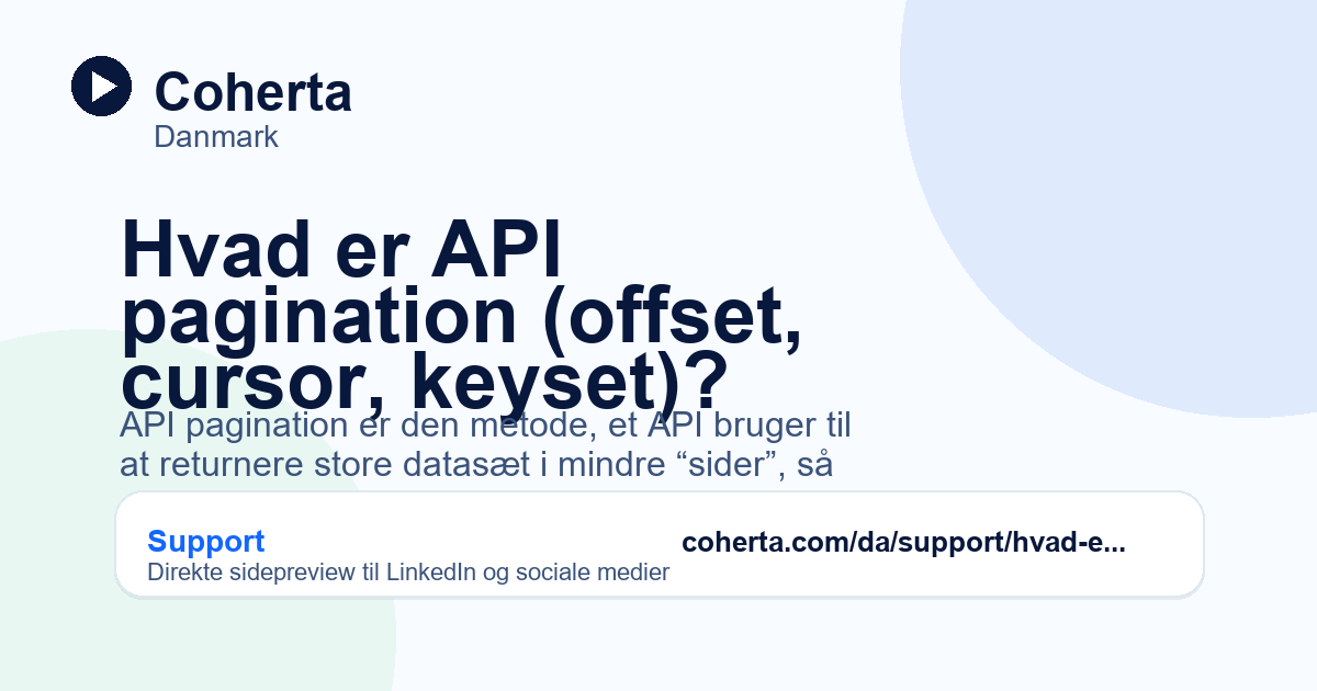 Hvad er API pagination (offset, cursor, keyset)?